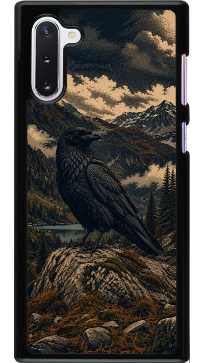 Coque Samsung Galaxy Note 10 - Linocut Grand Corbeau