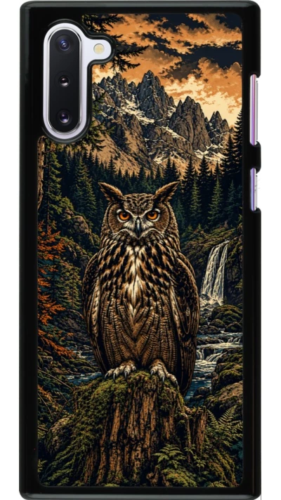 Coque Samsung Galaxy Note 10 - Linocut Grand-Duc