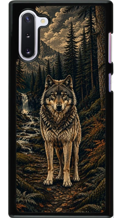 Coque Samsung Galaxy Note 10 - Linocut Loup