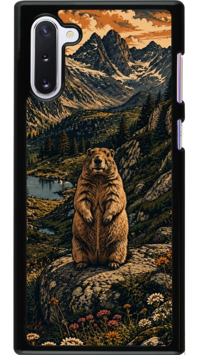 Coque Samsung Galaxy Note 10 - Linocut Marmotte