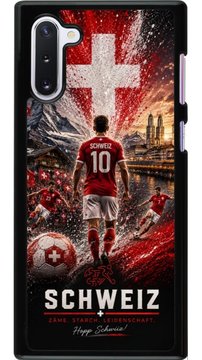 Samsung Galaxy Note 10 Case Hülle - Fussball Schweiz splash 2026