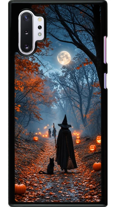 Samsung Galaxy Note 10+ Case Hülle - Halloween 2026 Witch with a cat