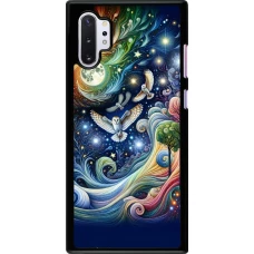Coque Samsung Galaxy Note 10+ - hibou volant floral