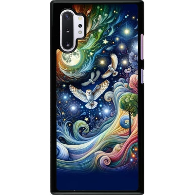 Coque Samsung Galaxy Note 10+ - hibou volant floral