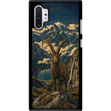 Samsung Galaxy Note 10+ Case Hülle - Linocut Steinbock