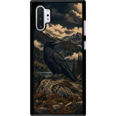 Samsung Galaxy Note 10+ Case Hülle - Linocut Grosser Rabe