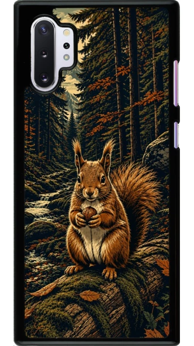 Samsung Galaxy Note 10+ Case Hülle - Linocut Eichhörnchen