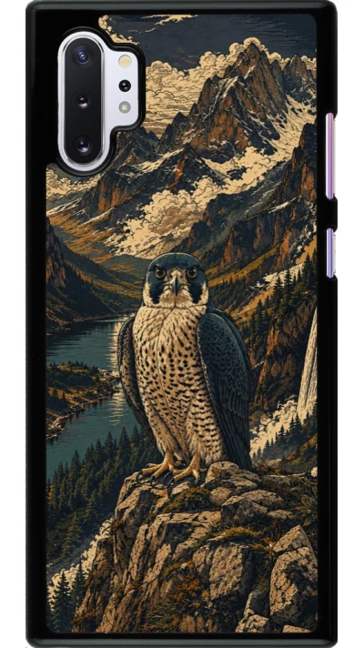 Samsung Galaxy Note 10+ Case Hülle - Linocut Wanderfalke