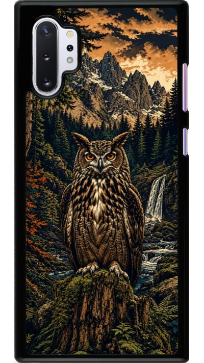 Samsung Galaxy Note 10+ Case Hülle - Linocut Uhu