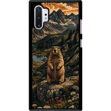 Samsung Galaxy Note 10+ Case Hülle - Linocut Murmeltier
