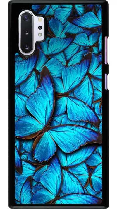 Coque Samsung Galaxy Note 10+ - Papillon - Bleu