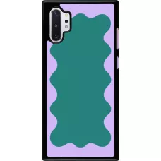 Samsung Galaxy Note 10+ Case Hülle - Wavy Rectangle Green Purple