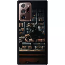 Samsung Galaxy Note 20 Ultra Case Hülle - Katze Bücher dunkel