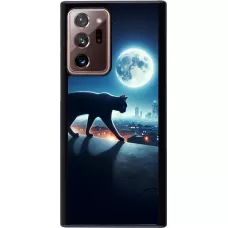 Samsung Galaxy Note 20 Ultra Case Hülle - Schwarze Katze unter dem Vollmond