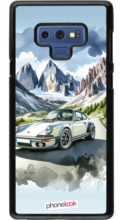Coque Samsung Galaxy Note9 - Porsche 911 Mountain Watercolor