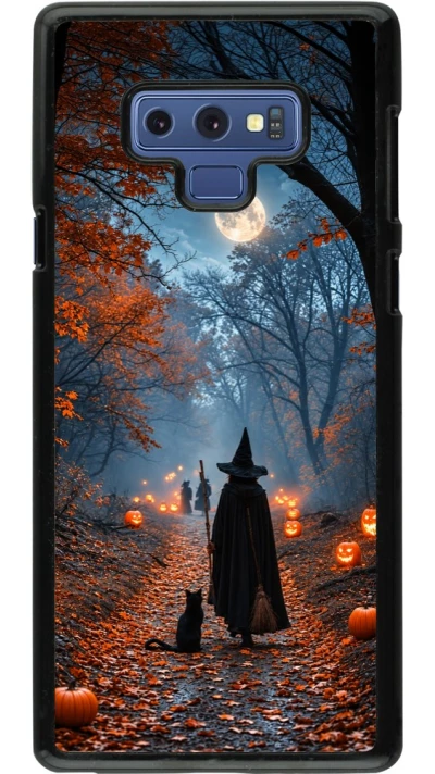Samsung Galaxy Note9 Case Hülle - Halloween 2026 Witch with a cat