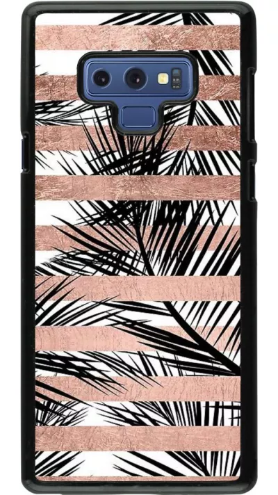 Coque Samsung Galaxy Note9 - Palm trees gold stripes