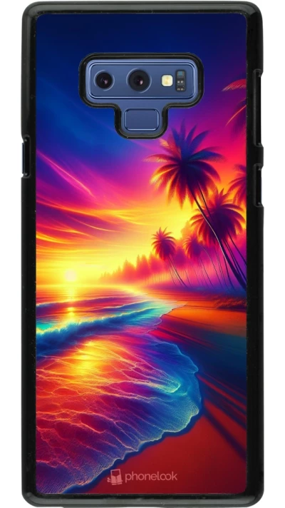 Coque Samsung Galaxy Note9 - Plage coucher soleil flashy