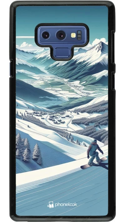 Coque Samsung Galaxy Note9 - Snowboarder Montagne