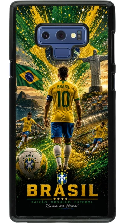 Samsung Galaxy Note9 Case Hülle - Fussball Brasilien splash 2026