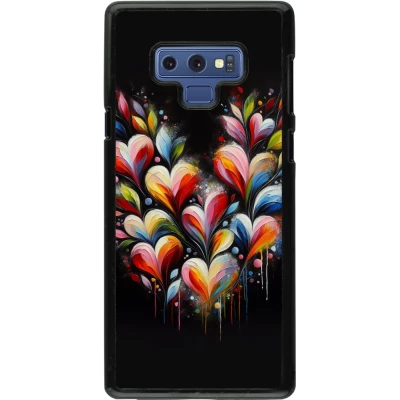 Samsung Galaxy Note9 Case Hülle - Valentin 2024 Schwarzes Herz Abstrakt