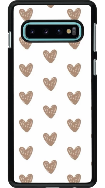 Samsung Galaxy S10 Case Hülle - Autumn 2024 brown hearts
