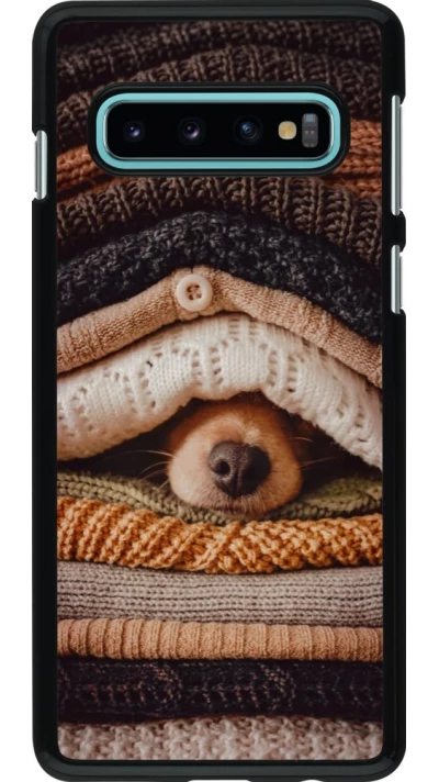 Coque Samsung Galaxy S10 - Autumn 26 Dog under the covers