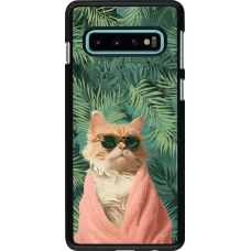 Samsung Galaxy S10 Case Hülle - Cat Summer Palms