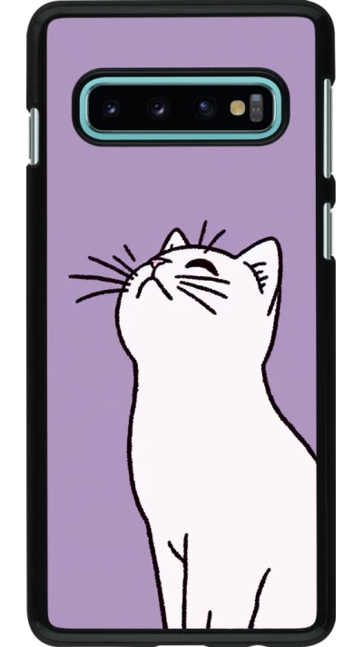 Samsung Galaxy S10 Case Hülle - Chat auf lila Hintergrund