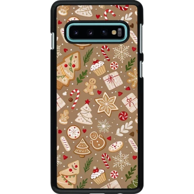 Coque Samsung Galaxy S10 - Christmas 25 Pattern Ginger Cookie