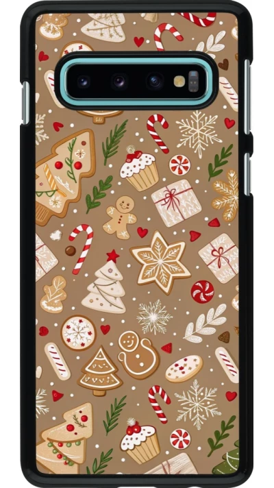 Samsung Galaxy S10 Case Hülle - Christmas 25 Pattern Ginger Cookie
