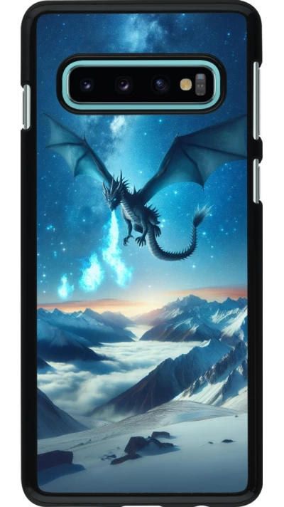 Samsung Galaxy S10 Case Hülle - Drache nächtliche Berg