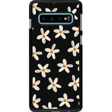 Coque Samsung Galaxy S10 - Easter 2024 white on black flower