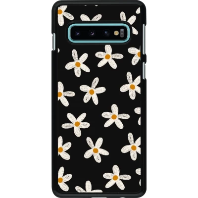 Coque Samsung Galaxy S10 - Easter 2024 white on black flower