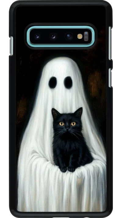 Samsung Galaxy S10 Case Hülle - Halloween 2025 Ghost with black cat