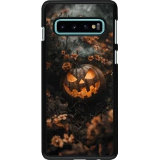 Coque Samsung Galaxy S10 - Halloween 2025 Pumpkin with flowers