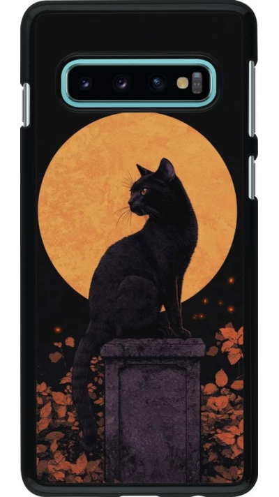 Samsung Galaxy S10 Case Hülle - Halloween 2026 Cat Art Nouveau