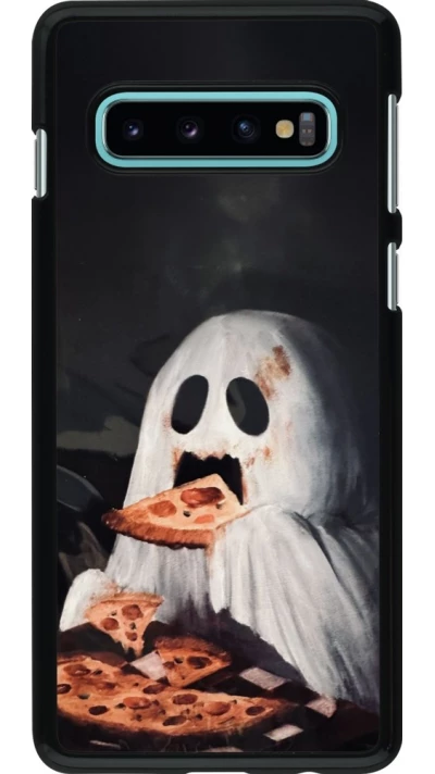 Samsung Galaxy S10 Case Hülle - Halloween 2026 Ghost eating pizza