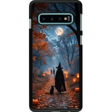 Samsung Galaxy S10 Case Hülle - Halloween 2026 Witch with a cat