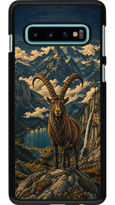 Coque Samsung Galaxy S10 - Linocut Bouquetin