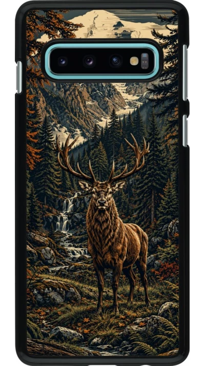 Coque Samsung Galaxy S10 - Linocut Cerf