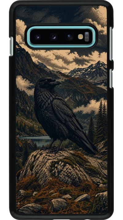 Coque Samsung Galaxy S10 - Linocut Grand Corbeau