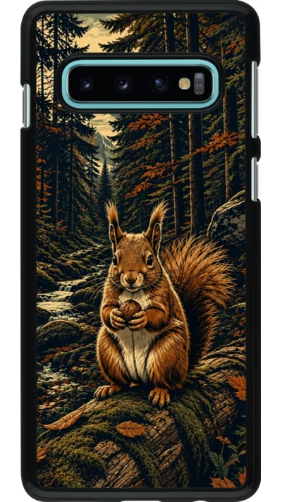 Coque Samsung Galaxy S10 - Linocut Ecureuil