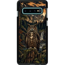 Coque Samsung Galaxy S10 - Linocut Grand-Duc