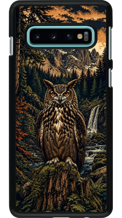 Coque Samsung Galaxy S10 - Linocut Grand-Duc