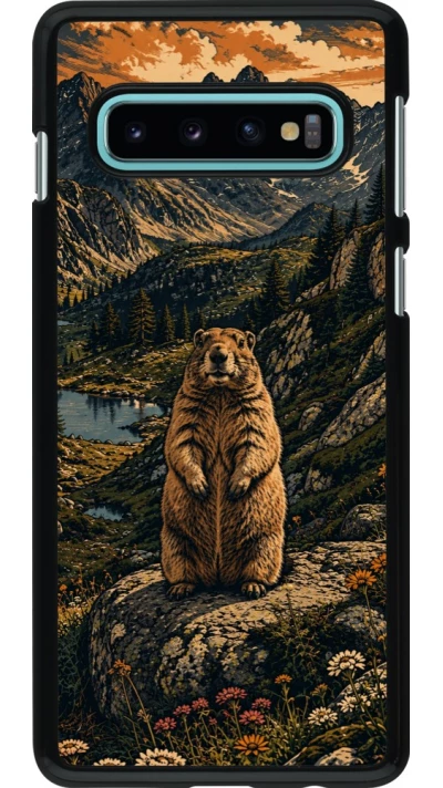 Coque Samsung Galaxy S10 - Linocut Marmotte