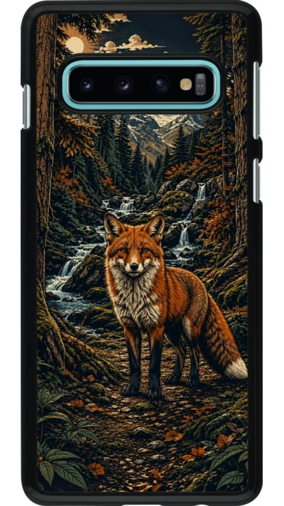 Coque Samsung Galaxy S10 - Linocut Renard