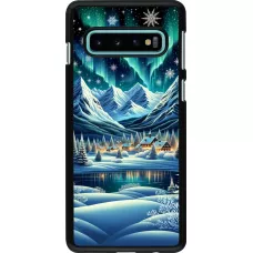 Coque Samsung Galaxy S10 - Snowy Mountain Village Lake night