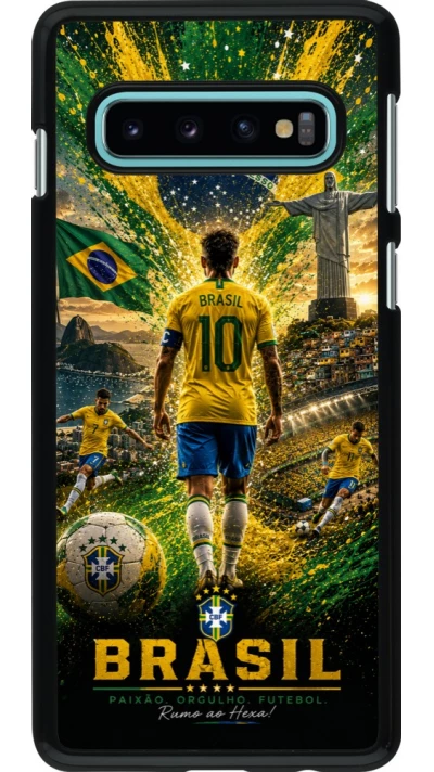 Samsung Galaxy S10 Case Hülle - Fussball Brasilien splash 2026