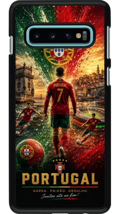 Samsung Galaxy S10 Case Hülle - Fussball Portugal splash 2026
